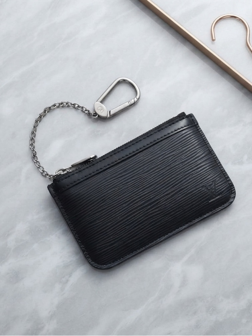 Louis Vuitton Pochette Cles (Key Pouch) Black Epi Leather